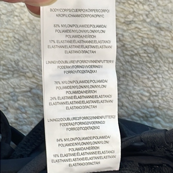 New La Blanca Island Goddess Lace Up Back One Shoulder One Piece Swimsuit Black - Picture 10 of 10